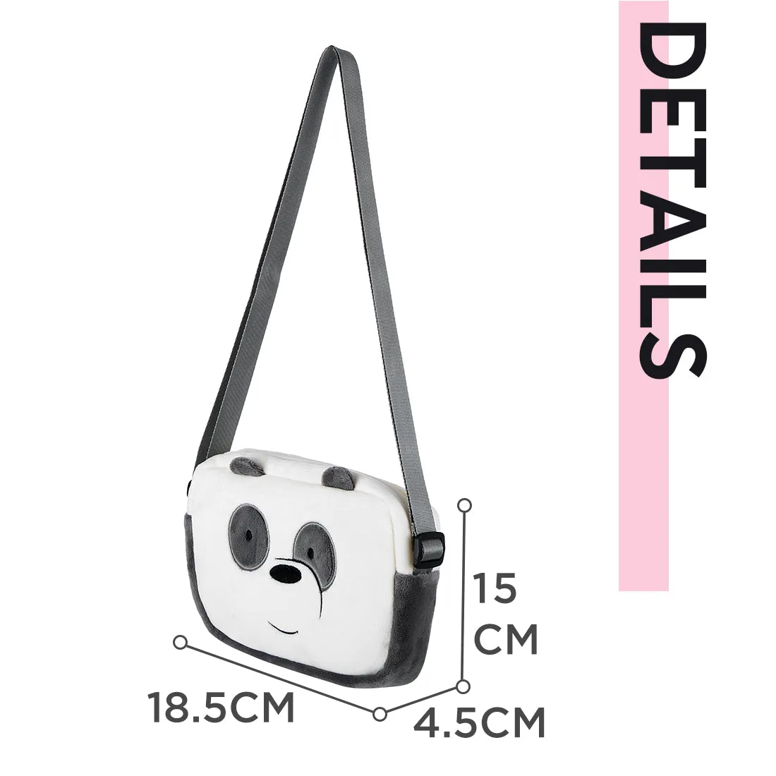 MINISO x We Bare Bears - Crossbody Plush Rectangle Messenger Bag