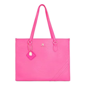 Neon Pink Apollo 1 Faux Snakeskin Tote Bag