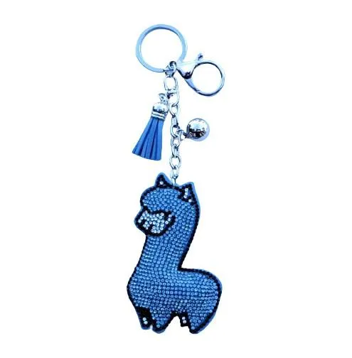 Padded Sparkling Alpaca Keychain Jewelry Charm