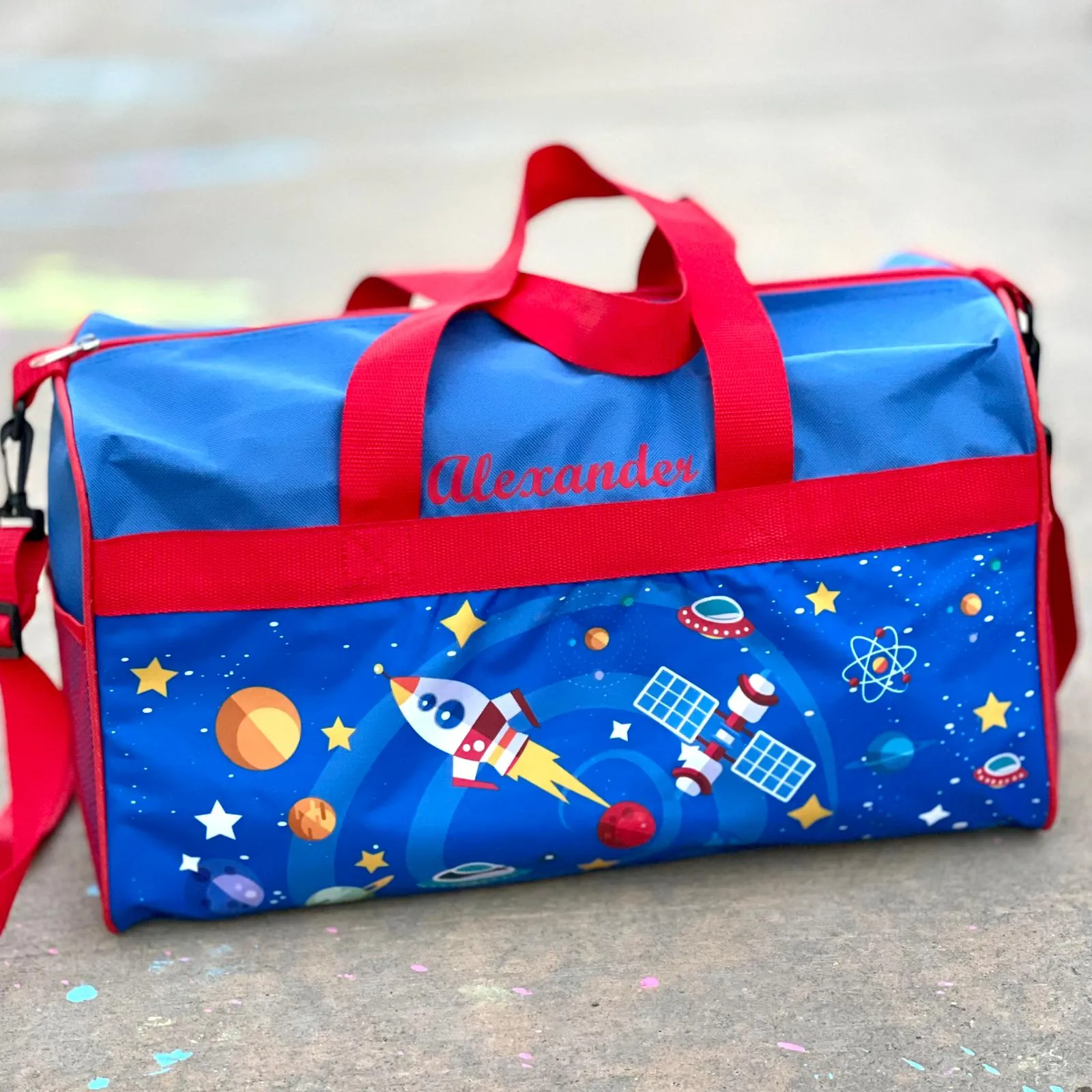 Personalized Kid's Travel Duffel Bag - Space Adventure