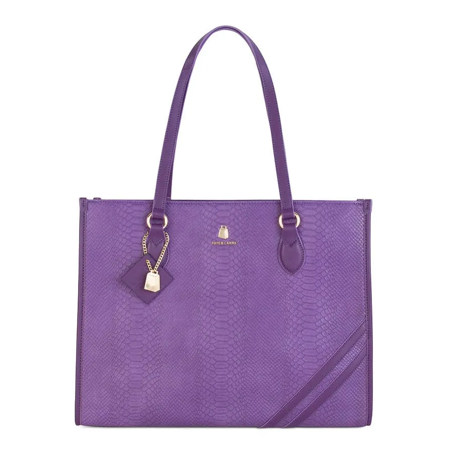 Purple Apollo 1 Faux Snakeskin Tote Bag