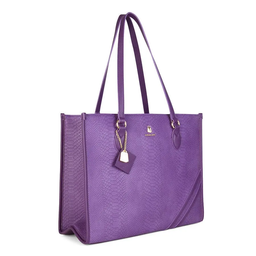 Purple Apollo 1 Faux Snakeskin Tote Bag