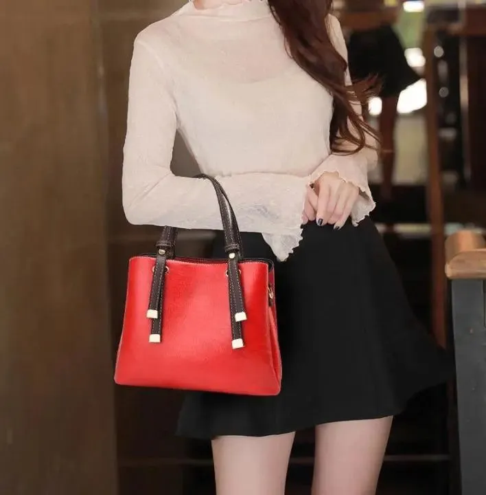 Red Womens Top Handel Bag 989