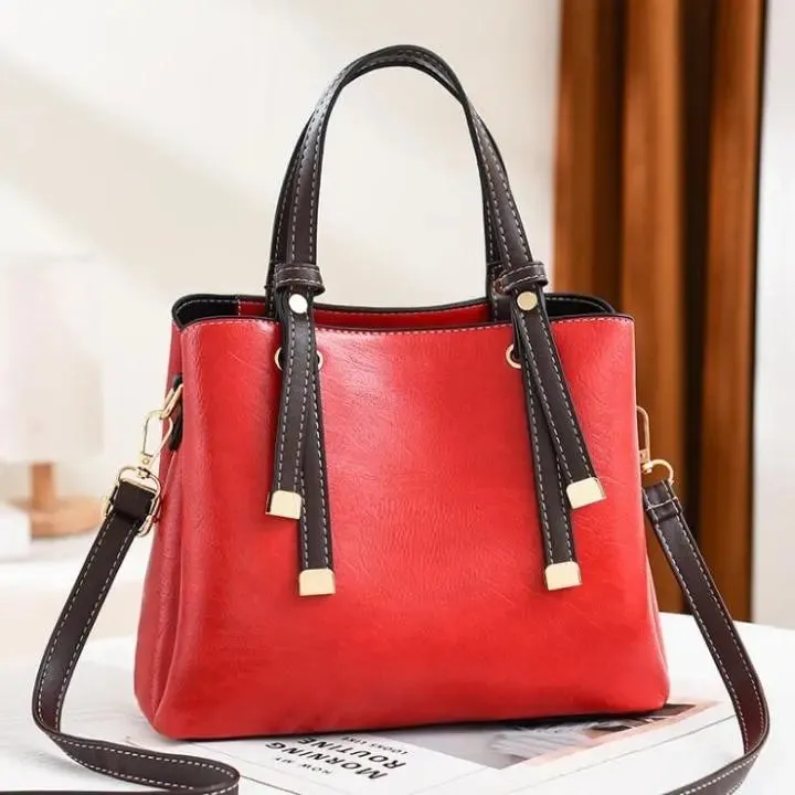 Red Womens Top Handel Bag 989