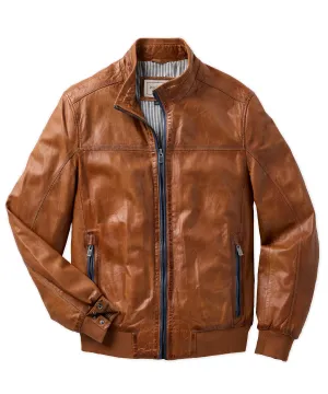 René Blouson Lambskin Jacket with Contrast Trim