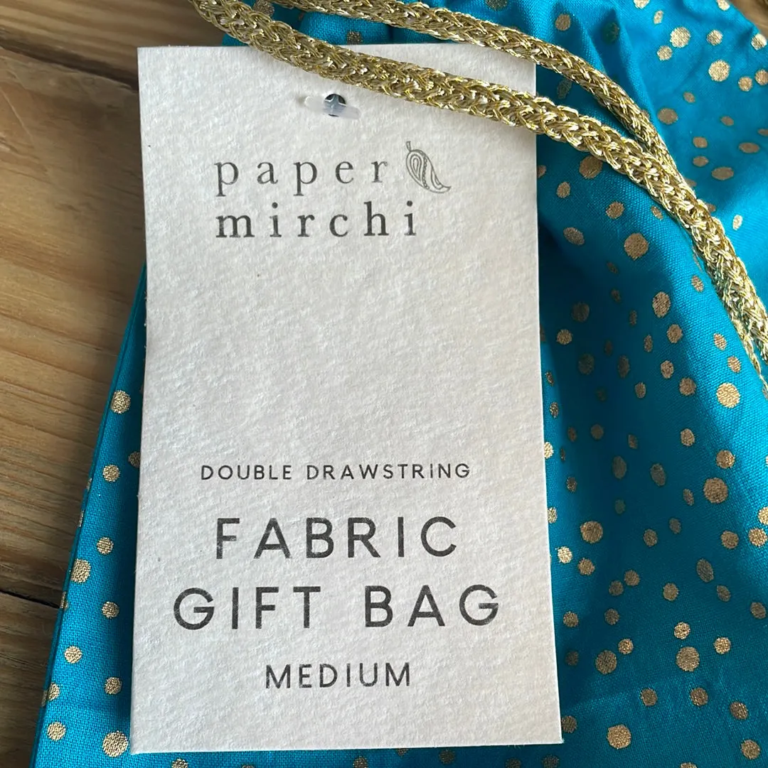 Reusable Fabric Gift Bags Double Drawstring- Luxe Gold Range- Spots