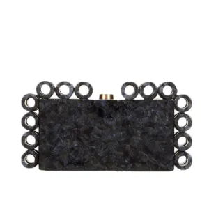 Rings Acrylic Clutch - Black