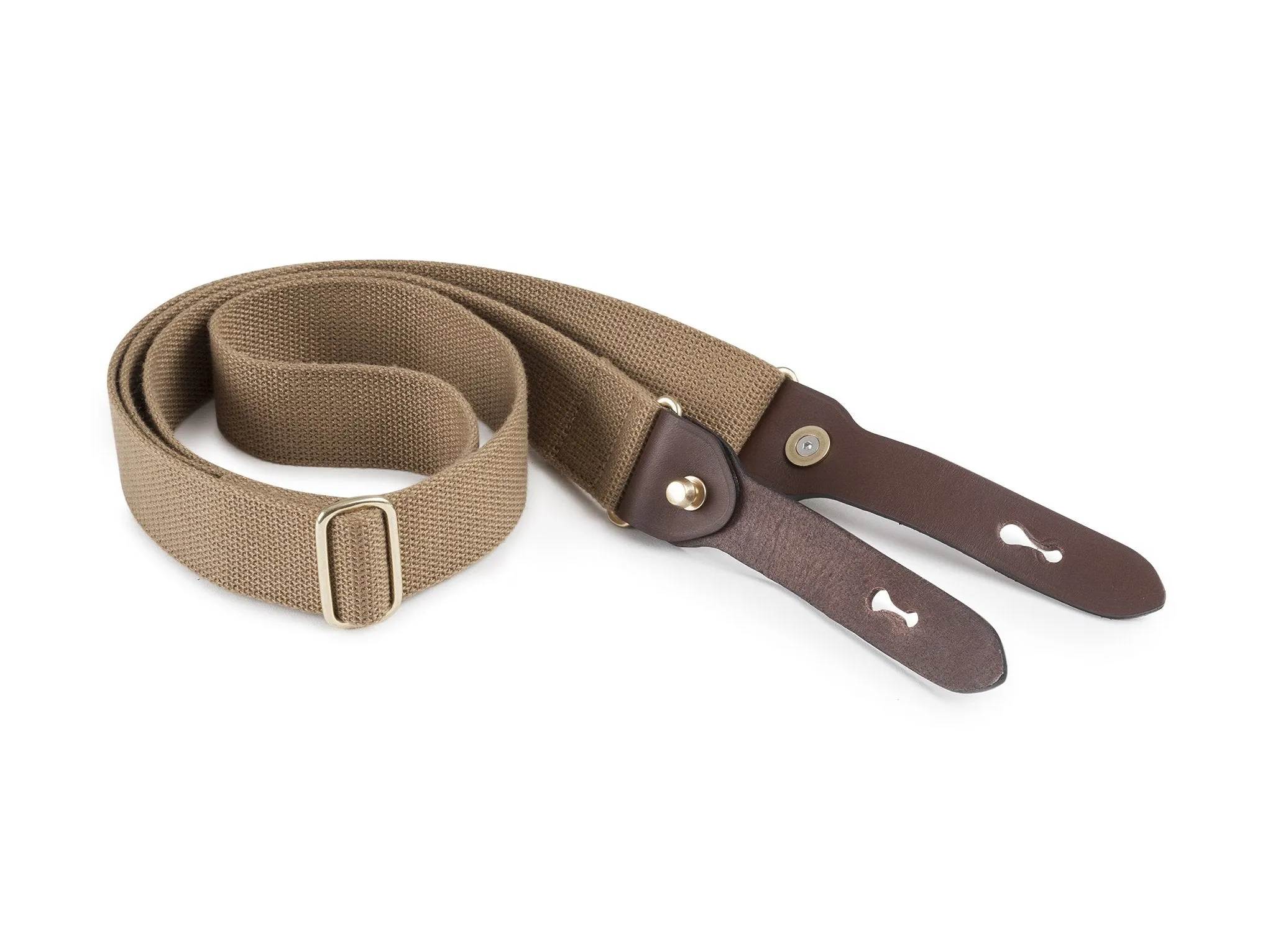 Shoulder Slings - HP (Khaki Webbing / Chocolate Leather / Brass)