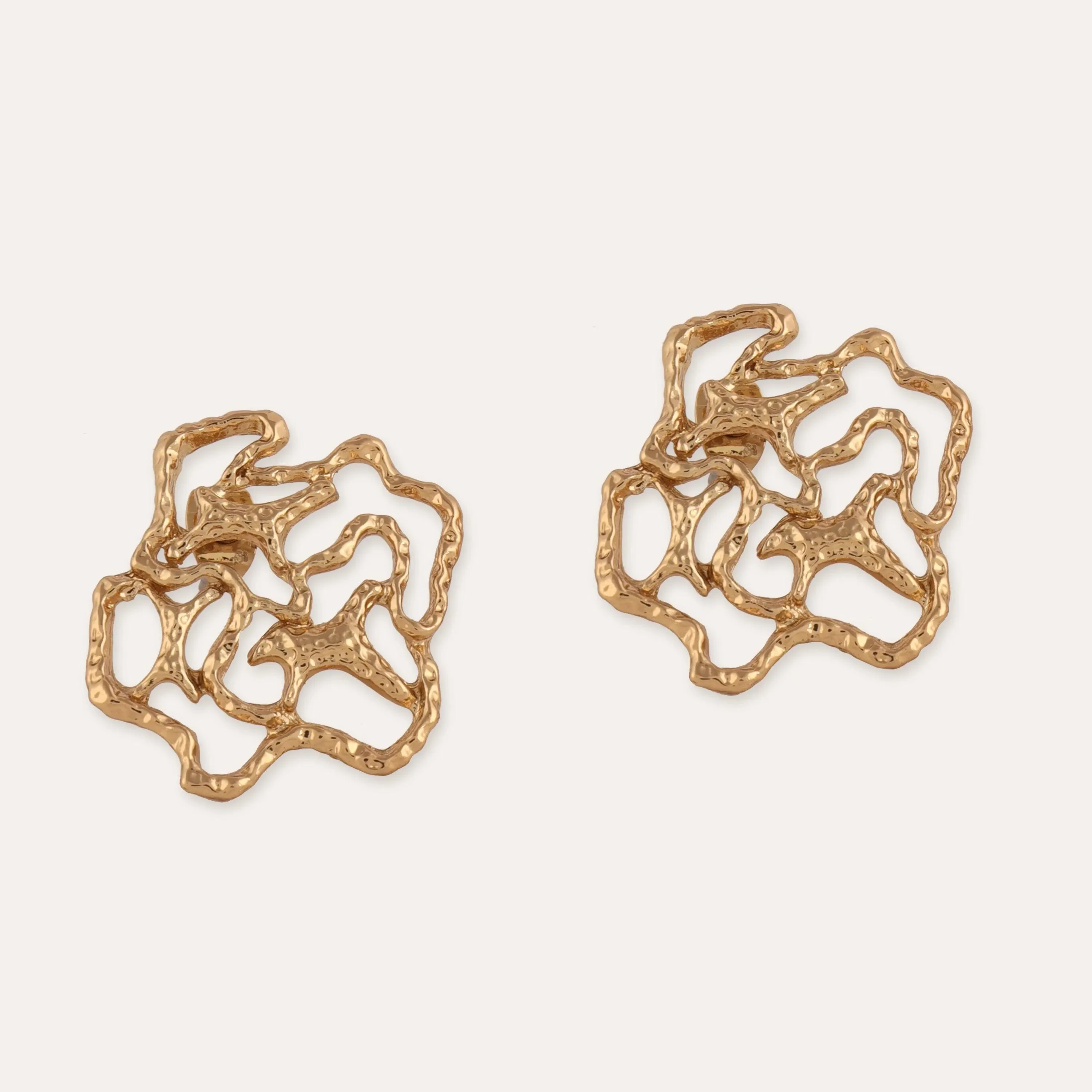 TFC Fancy Finesse Gold Plated Stud Earrings