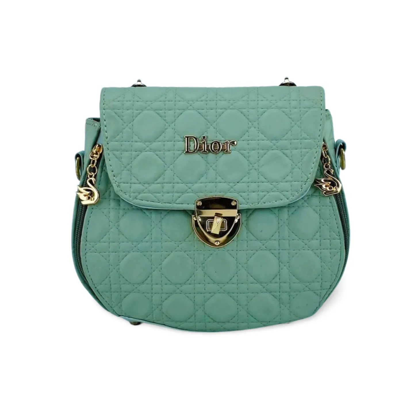 Versatile Quilted Handbag with Double Zip Closure And Detachable Strap